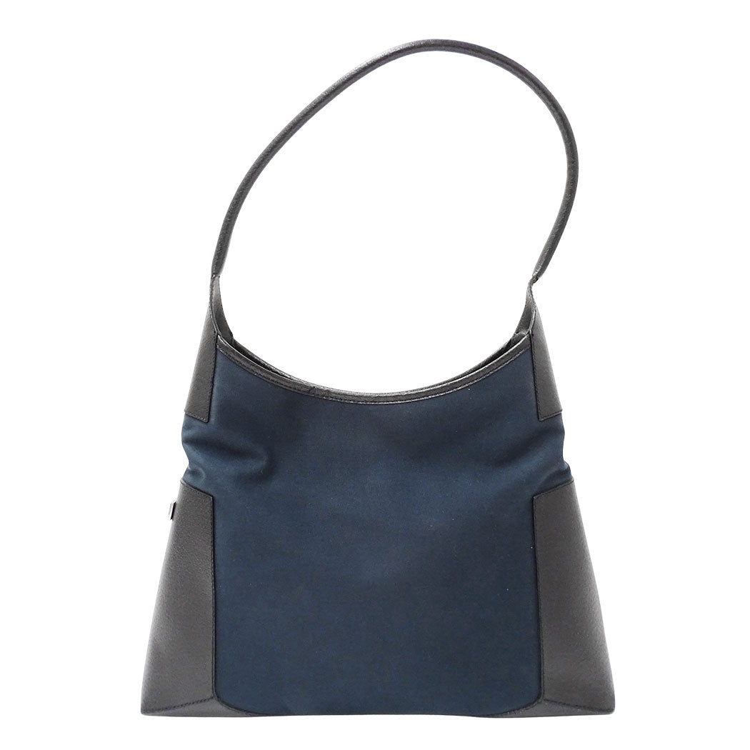 Ferragamo フェラガモ ショルダーバッグ ネイビー キャンバス レディース 【中古】