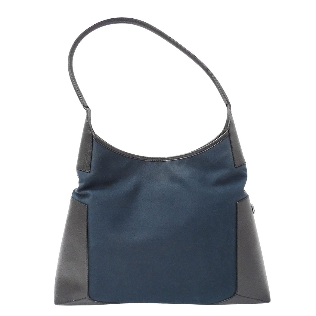 Ferragamo フェラガモ ショルダーバッグ ネイビー キャンバス レディース 【中古】