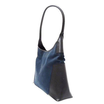 Ferragamo フェラガモ ショルダーバッグ ネイビー キャンバス レディース 【中古】