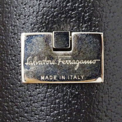 Ferragamo フェラガモ ショルダーバッグ ネイビー キャンバス レディース 【中古】