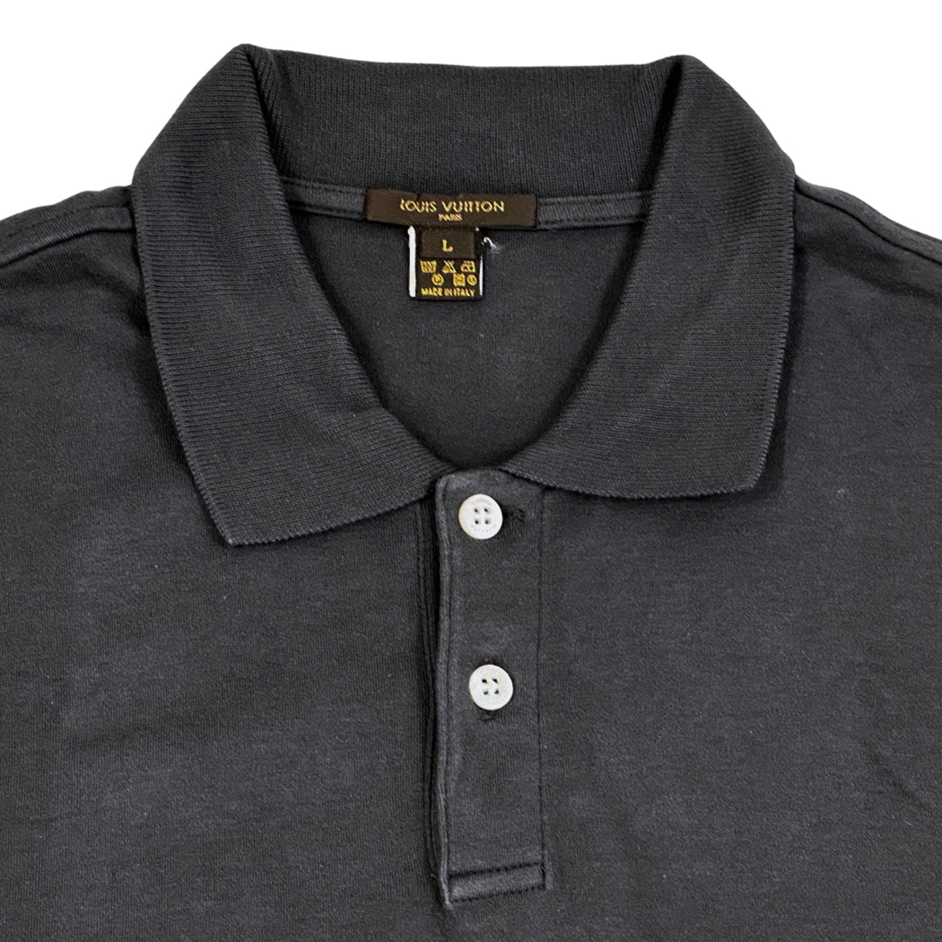 LOUIS VUITTON ルイ・ヴィトン ポロシャツ L ダークグレー コットン メンズ 【中古】