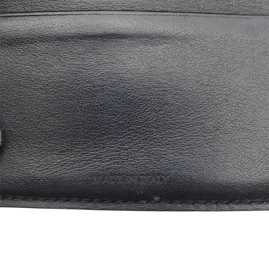 CELINE セリーヌ 二つ折り財布 トリオンフ ブラック レザー レディース 【中古】