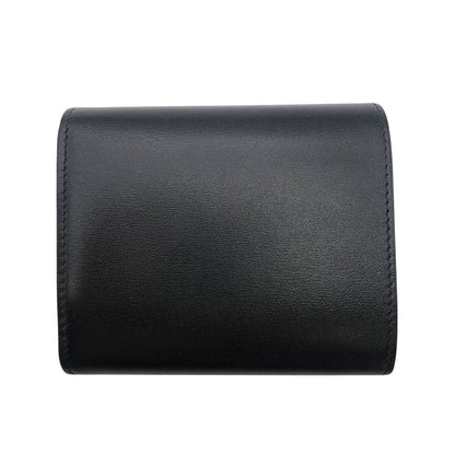 CELINE セリーヌ 二つ折り財布 トリオンフ ブラック レザー レディース 【中古】