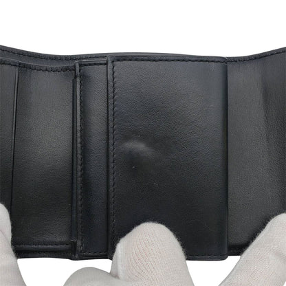 CELINE セリーヌ 二つ折り財布 トリオンフ ブラック レザー レディース 【中古】