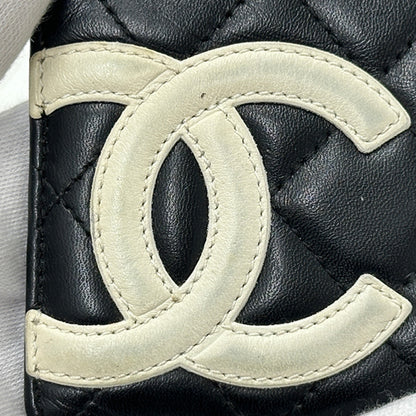 CHANEL シャネル カードケース カンボンライン ブラック ホワイト レザー レディース 【中古】