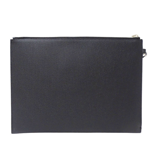 SAINT LAURENT サンローラン パリ ジップタブレットホルダー クラッチ・セカンドバッグ ブラック 683865 レザー メンズ 【中古】