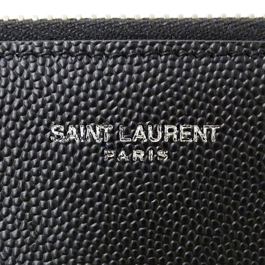 SAINT LAURENT サンローラン パリ ジップタブレットホルダー クラッチ・セカンドバッグ ブラック 683865 レザー メンズ 【中古】