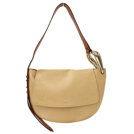 Chloe クロエ ショルダーバッグ キス ホーボーバッグ ベージュ レザー レディース 【中古】