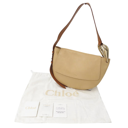 Chloe クロエ ショルダーバッグ キス ホーボーバッグ ベージュ レザー レディース 【中古】