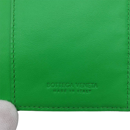 BOTTEGAVENETA ボッテガ・ヴェネタ 長財布 イントレチャート ブラック グリーン レザー メンズ 【中古】