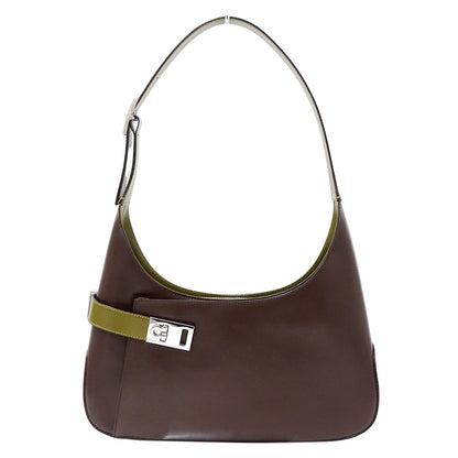 Ferragamo フェラガモ ショルダーバッグ ブラウン カーキ レザー レディース 【中古】