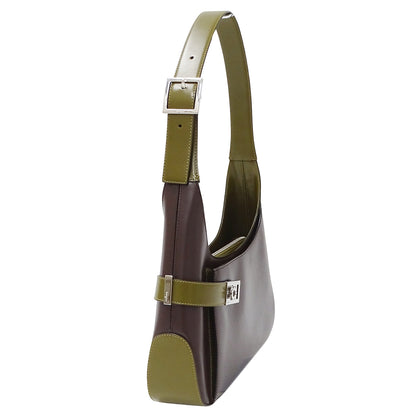 Ferragamo フェラガモ ショルダーバッグ ブラウン カーキ レザー レディース 【中古】