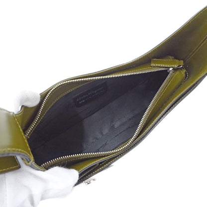 Ferragamo フェラガモ ショルダーバッグ ブラウン カーキ レザー レディース 【中古】