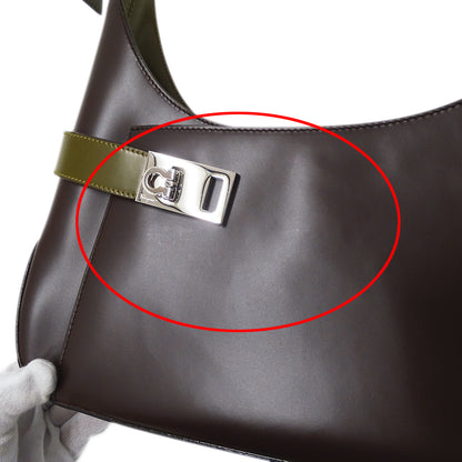 Ferragamo フェラガモ ショルダーバッグ ブラウン カーキ レザー レディース 【中古】