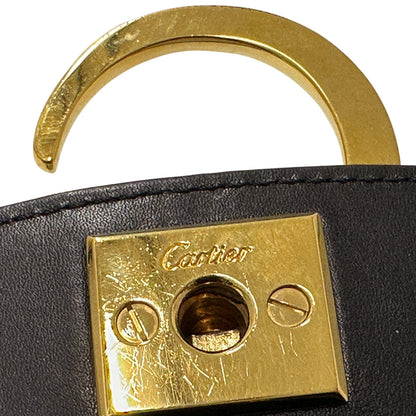 Cartier カルティエ パンテール ハンドバッグ ブラック ゴールド金具 レザー レディース おしゃれ 大人 おでかけ 豹【中古】