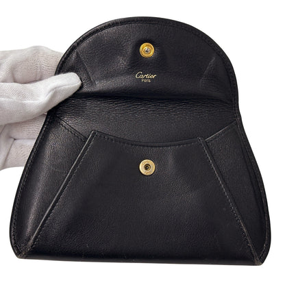 Cartier カルティエ パンテール ハンドバッグ ブラック ゴールド金具 レザー レディース おしゃれ 大人 おでかけ 豹【中古】