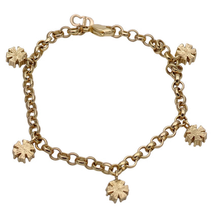 Dior ディオール フラワー ブレスレット ゴールド ライトブルー レディース 【中古】