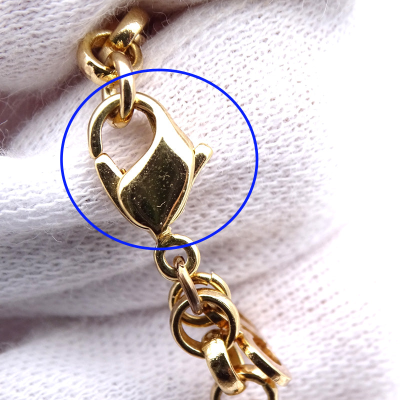 Dior ディオール フラワー ブレスレット ゴールド ライトブルー レディース 【中古】