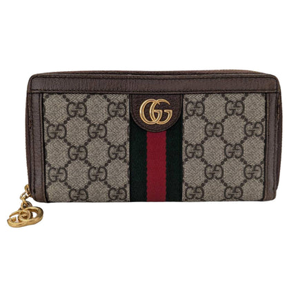 GUCCI グッチ 長財布 オフィディア ベージュ ブラウン 523154 GGスプリームキャンバス レディース メンズ 【中古】