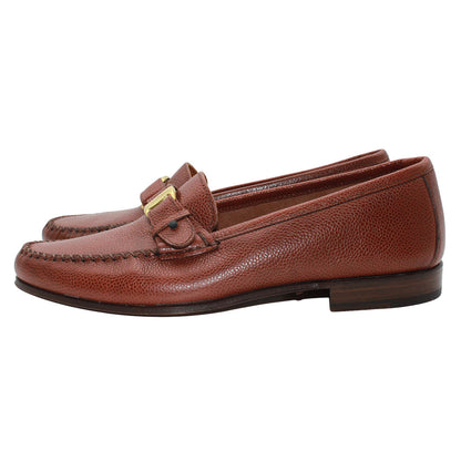 Ferragamo フェラガモ ヴァラ ローファー ブラウン ゴールド金具 レザー メンズ 【中古】