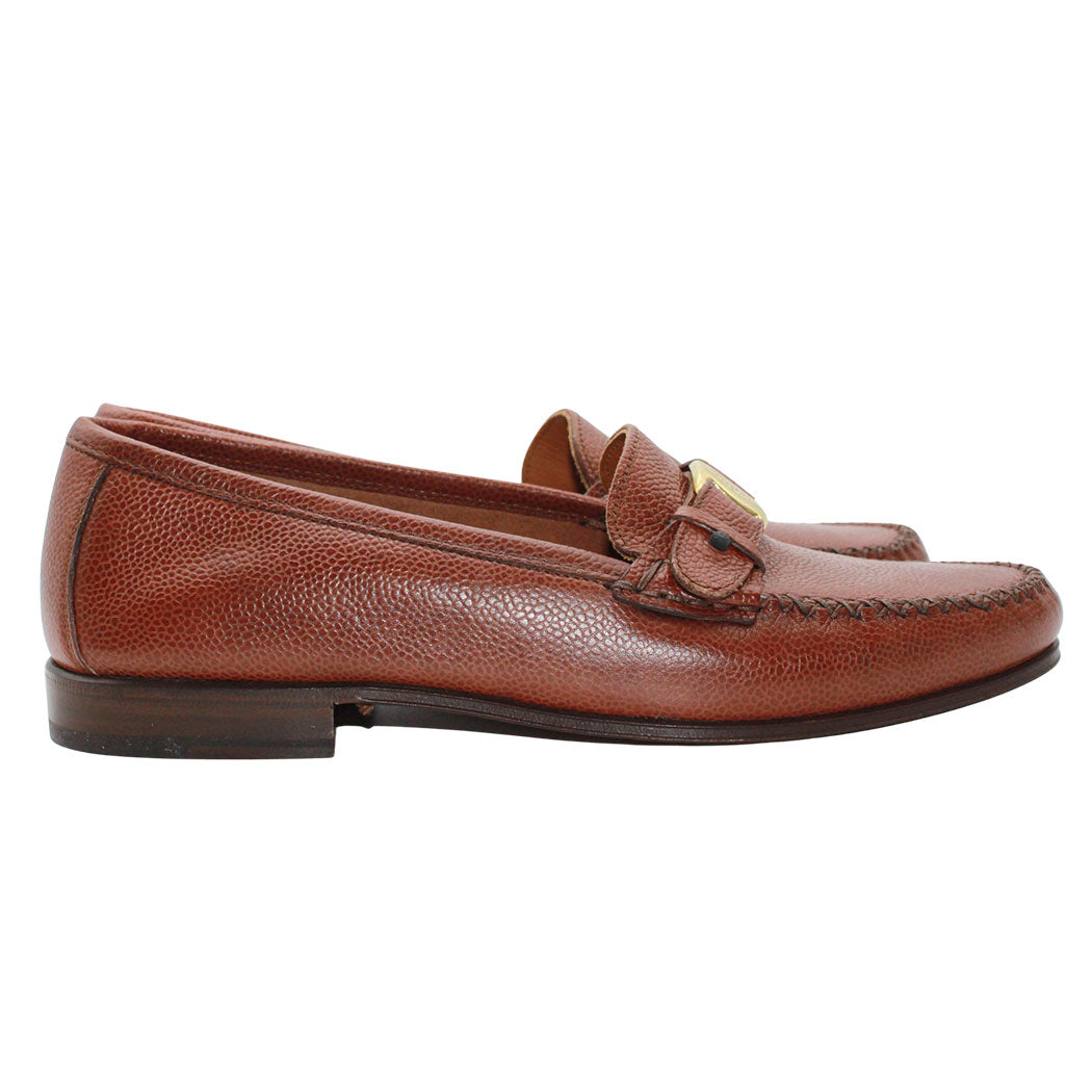 Ferragamo フェラガモ ヴァラ ローファー ブラウン ゴールド金具 レザー メンズ 【中古】
