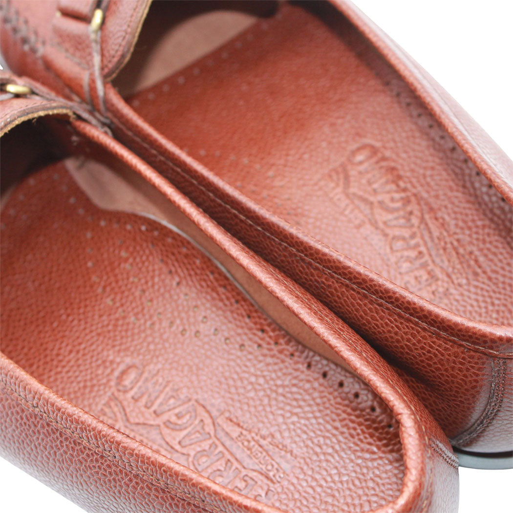Ferragamo フェラガモ ヴァラ ローファー ブラウン ゴールド金具 レザー メンズ 【中古】