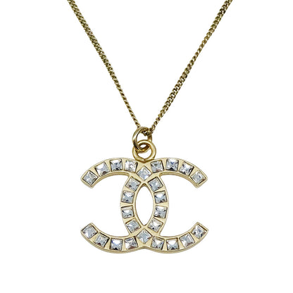 CHANEL シャネル ネックレス ラインストーン ゴールド レディース B12A刻印【中古】
