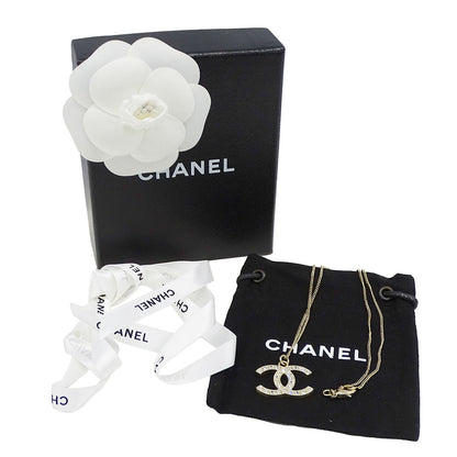 CHANEL シャネル ネックレス ラインストーン ゴールド レディース B12A刻印【中古】