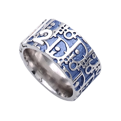Dior ディオール リング 指輪 トロッター No.2 メタル ブルー シルバー 約14.5号 レディース メンズ 【中古】