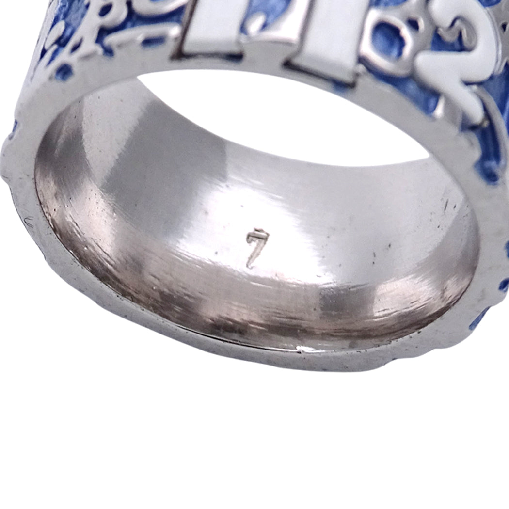Dior ディオール リング 指輪 トロッター No.2 メタル ブルー シルバー 約14.5号 レディース メンズ 【中古】