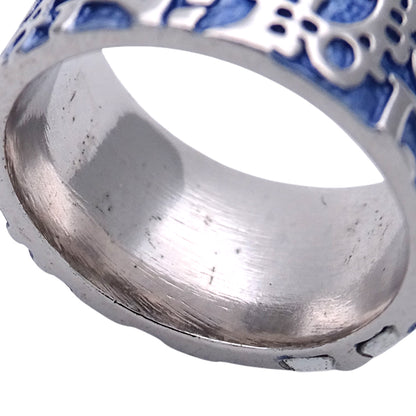 Dior ディオール リング 指輪 トロッター No.2 メタル ブルー シルバー 約14.5号 レディース メンズ 【中古】