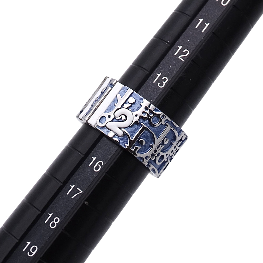 Dior ディオール リング 指輪 トロッター No.2 メタル ブルー シルバー 約14.5号 レディース メンズ 【中古】