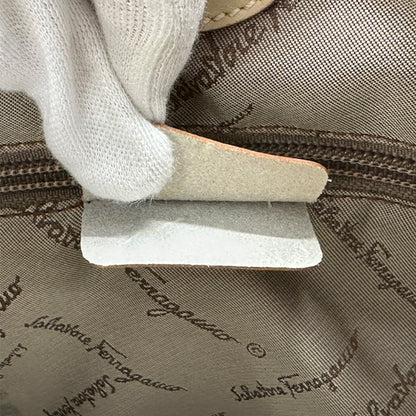 Ferragamo フェラガモ トートバッグ ベージュ オレンジ AU-21/2866 キャンバス レディース 【中古】