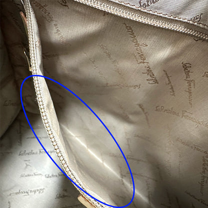 Ferragamo フェラガモ トートバッグ ベージュ オレンジ AU-21/2866 キャンバス レディース 【中古】