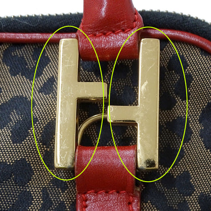 FENDI フェンディ 2wayバッグ レッド ブラウン キャンバス レディース 【中古】
