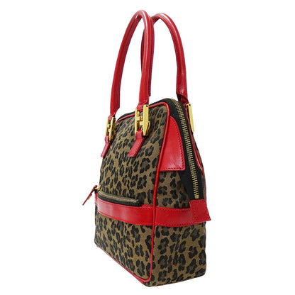 FENDI フェンディ 2wayバッグ レッド ブラウン キャンバス レディース 【中古】