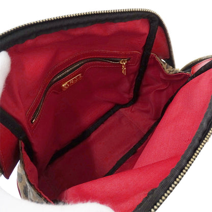 FENDI フェンディ 2wayバッグ レッド ブラウン キャンバス レディース 【中古】