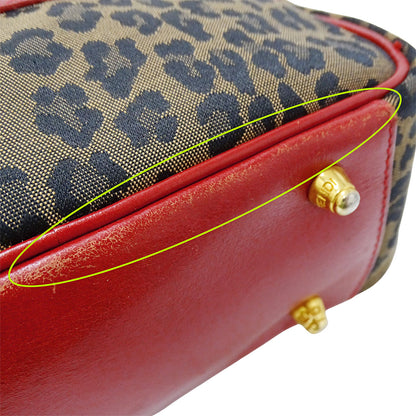 FENDI フェンディ 2wayバッグ レッド ブラウン キャンバス レディース 【中古】