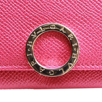 BVLGARI ブルガリ カードケース ブルガリブルガリ ピンク レザー レディース 【中古】
