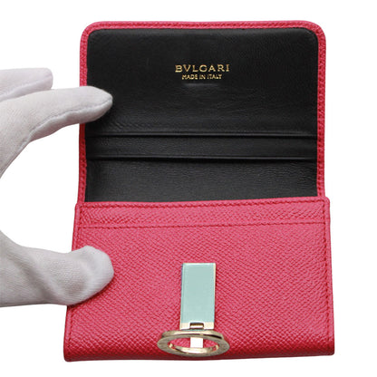 BVLGARI ブルガリ カードケース ブルガリブルガリ ピンク レザー レディース 【中古】