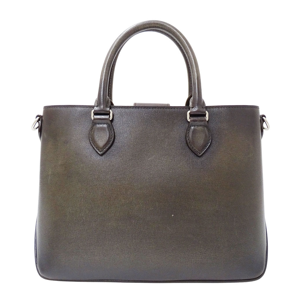 Berluti ベルルッティ トゥジュールXS トートバッグ 2wayバッグ カリグラフィ カーキグリーン レザー メンズ 【中古】