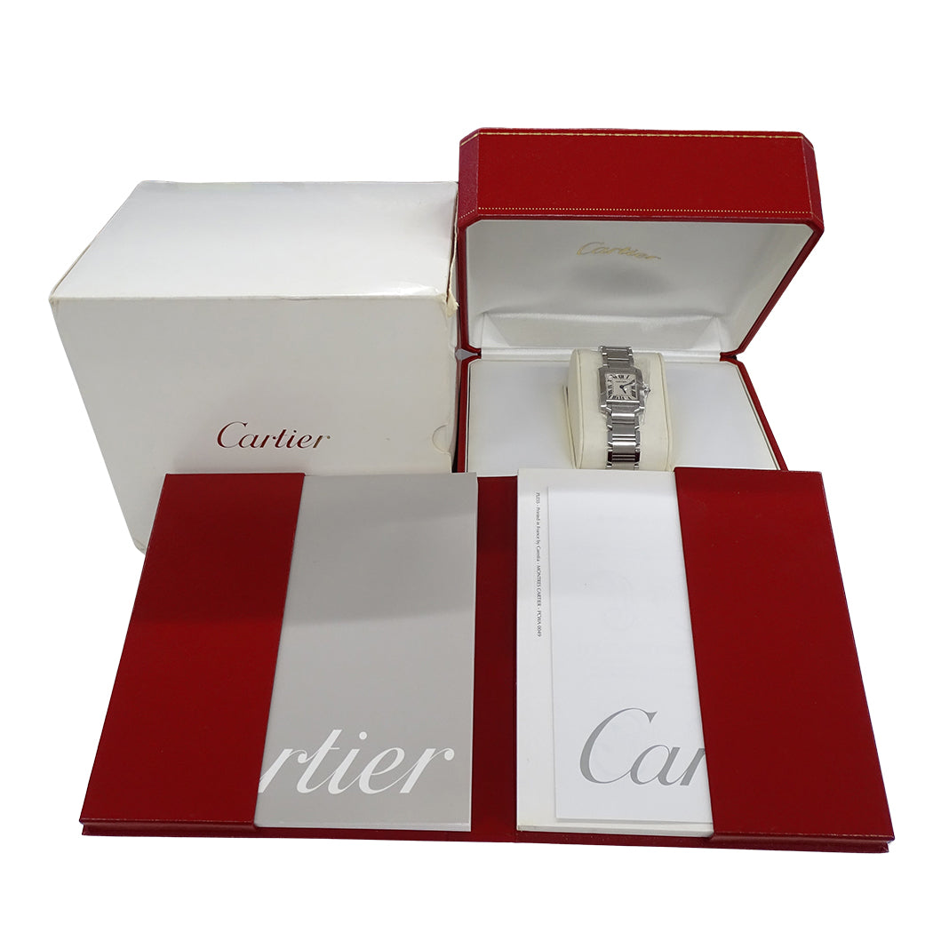 Cartier カルティエ タンクフランセーズ SM W51008Q3 レディース 腕時計 クオーツ QZ ステンレス 磨き済み【中古】