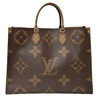 LOUIS VUITTON ルイ・ヴィトン オンザゴーGM 2wayバッグ モノグラム・ジャイアント・リバース ブラウン ゴールド金具 M44576 レディース メンズ 【中古】