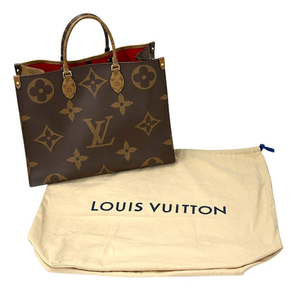 LOUIS VUITTON ルイ・ヴィトン オンザゴーGM 2wayバッグ モノグラム・ジャイアント・リバース ブラウン ゴールド金具 M44576 レディース メンズ 【中古】