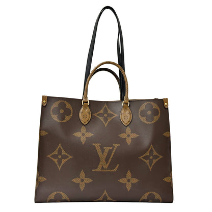 LOUIS VUITTON ルイ・ヴィトン オンザゴーGM 2wayバッグ モノグラム・ジャイアント・リバース ブラウン ゴールド金具 M44576 レディース メンズ 【中古】