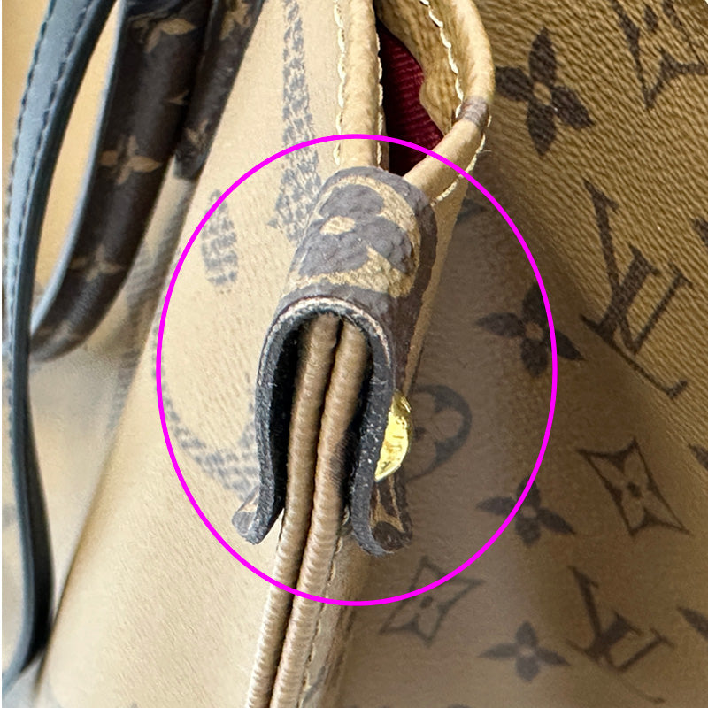LOUIS VUITTON ルイ・ヴィトン オンザゴーGM 2wayバッグ モノグラム・ジャイアント・リバース ブラウン ゴールド金具 M44576 レディース メンズ 【中古】