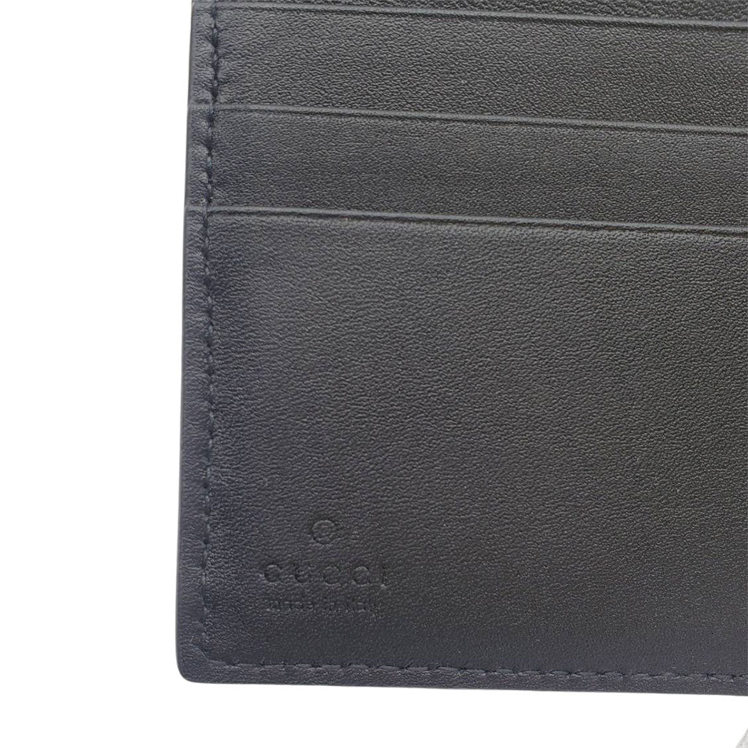 GUCCI グッチ 二つ折り財布 GGエンブレム ブラック 850177 レザー レディース 【中古】