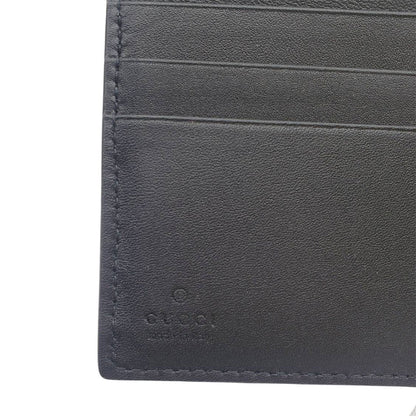 GUCCI グッチ 二つ折り財布 GGエンブレム ブラック 850177 レザー レディース 【中古】