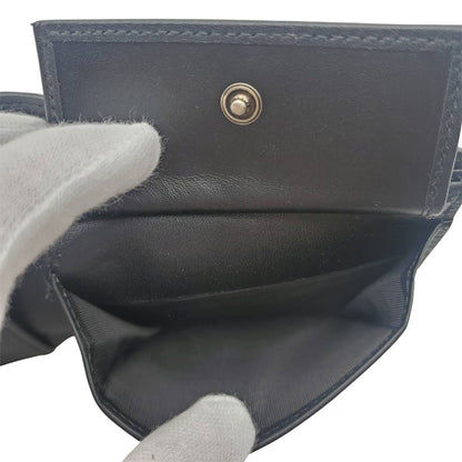 GUCCI グッチ 二つ折り財布 GGエンブレム ブラック 850177 レザー レディース 【中古】