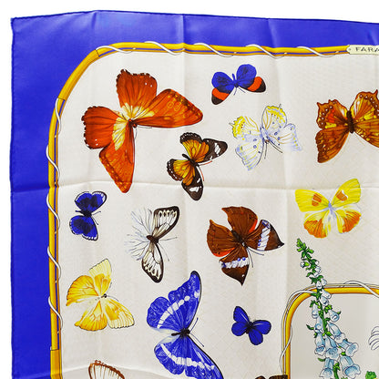 HERMES エルメス カレ90 FARANDOLE ファランドール スカーフ ブルー シルク レディース 【中古】